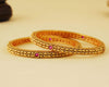 ANTIQUE GOLD PLATED STONE BANGLE SET