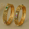 GOLD PLATED KUNDAN RUBY BANGLE SET